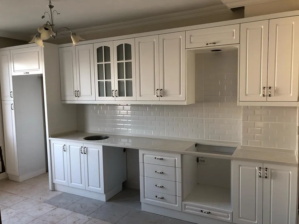 Cem Yeşilay Luxury Geniş Balkon & Salon İçin Çift Sıra Paralel Mutfak (MODEL-12-4) - Buca Adatepe özel mimari imalat