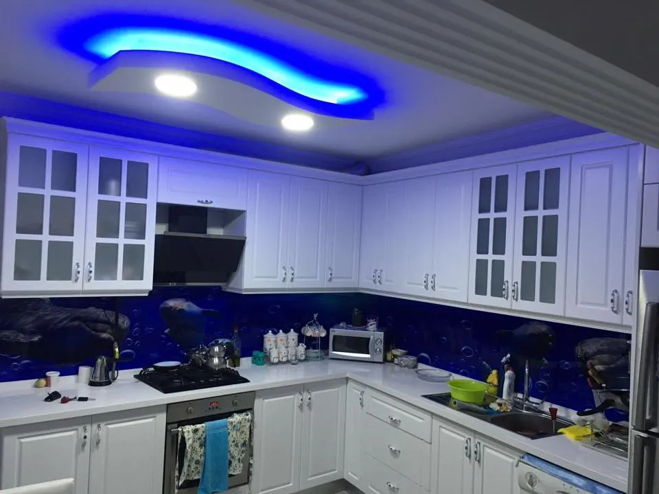 Cem Yeşilay Luxury Altın Gola Profilli Antrasit Mutfak Dolabı (MODEL-26-3) - Buca Adatepe özel mimari imalat