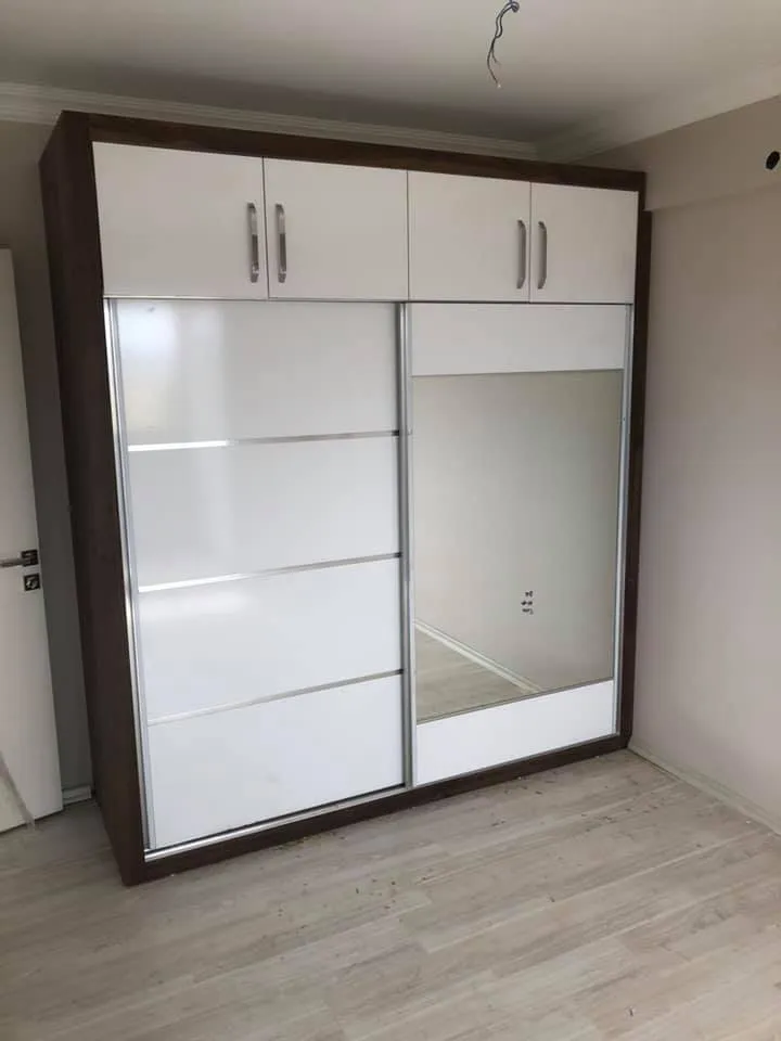 Cem Yeşilay Luxury Kitaplık & Portmanto Birleşimli Koridor Duvar Dolabı (MODEL-31-2) - Buca Adatepe özel mimari imalat