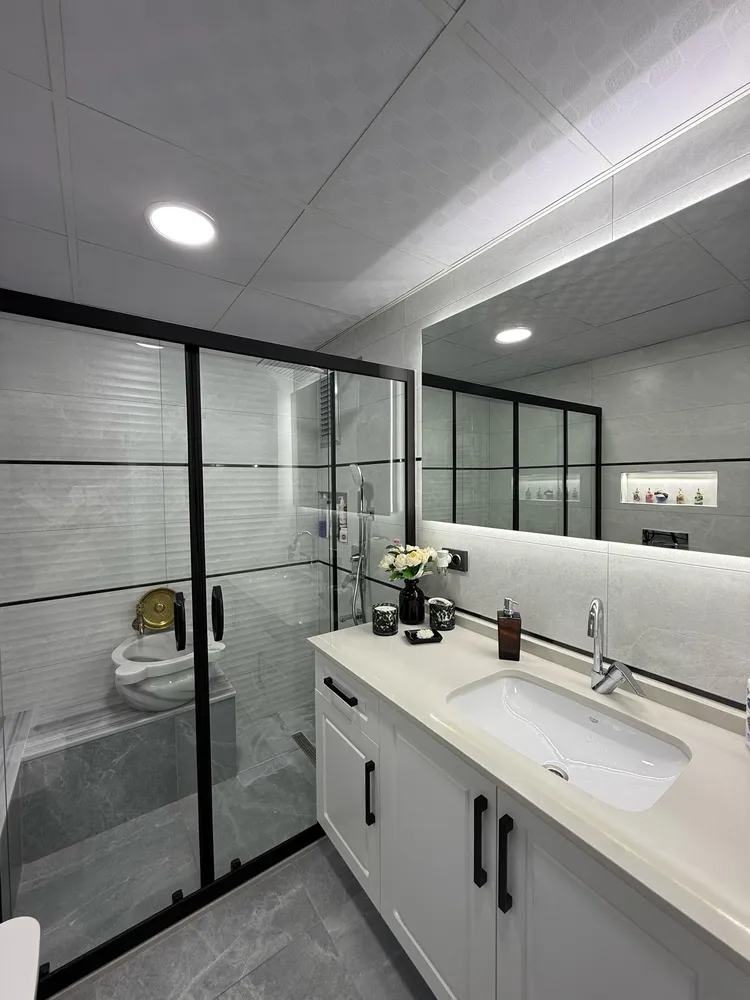 Cem Yeşilay Luxury Leke Tutmaz İpek Mat Vizon Gömme Lavabolu Dolap (MODEL-39) - Buca Adatepe özel mimari imalat