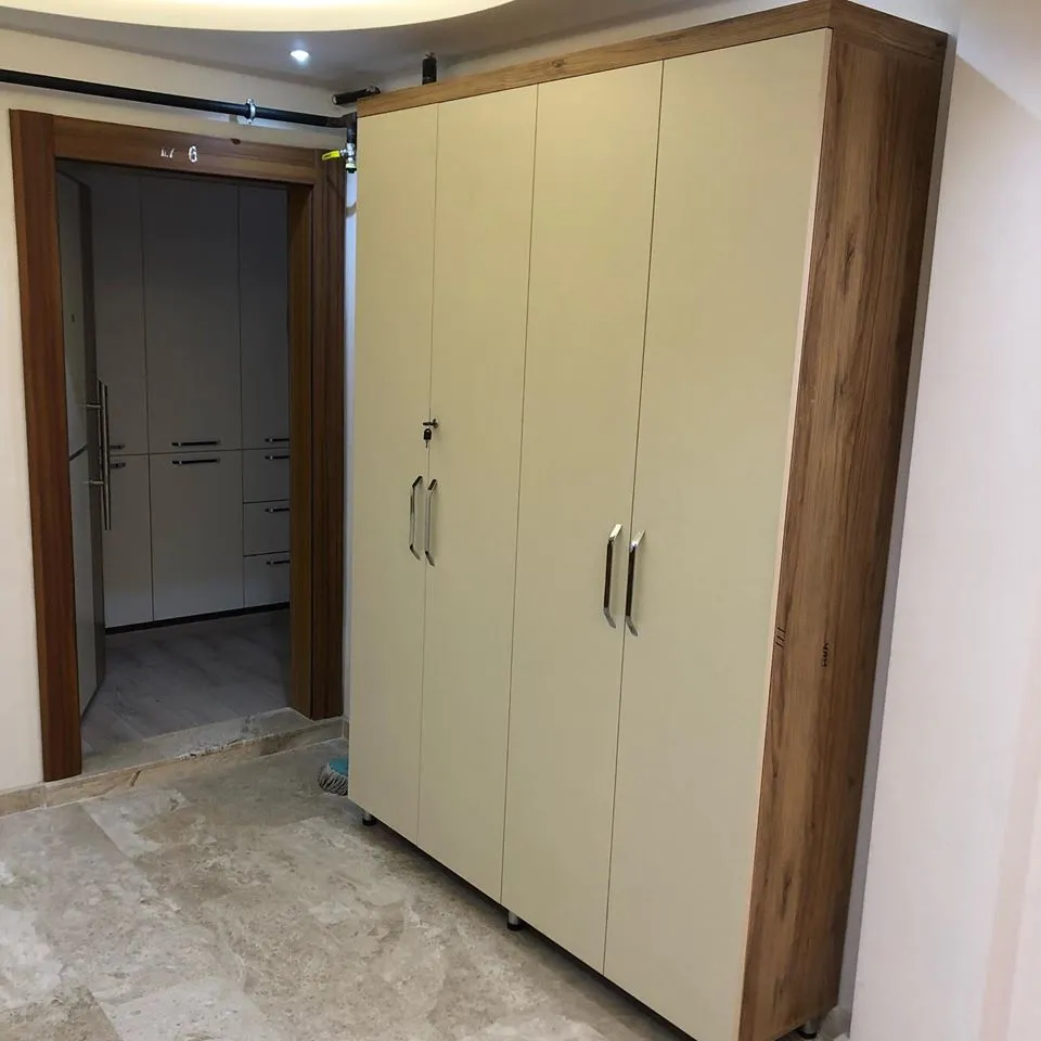 Cem Yeşilay Luxury Doğal Meşe & Antrasit Kombinasyonlu Gardırop (MODEL-9-3) - Buca Adatepe özel mimari imalat
